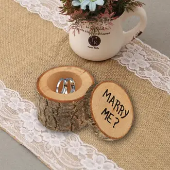 

Wooden Ring Holder Box Pendant Bracelet Engagement Diamond Holder Case Decorative Boxes