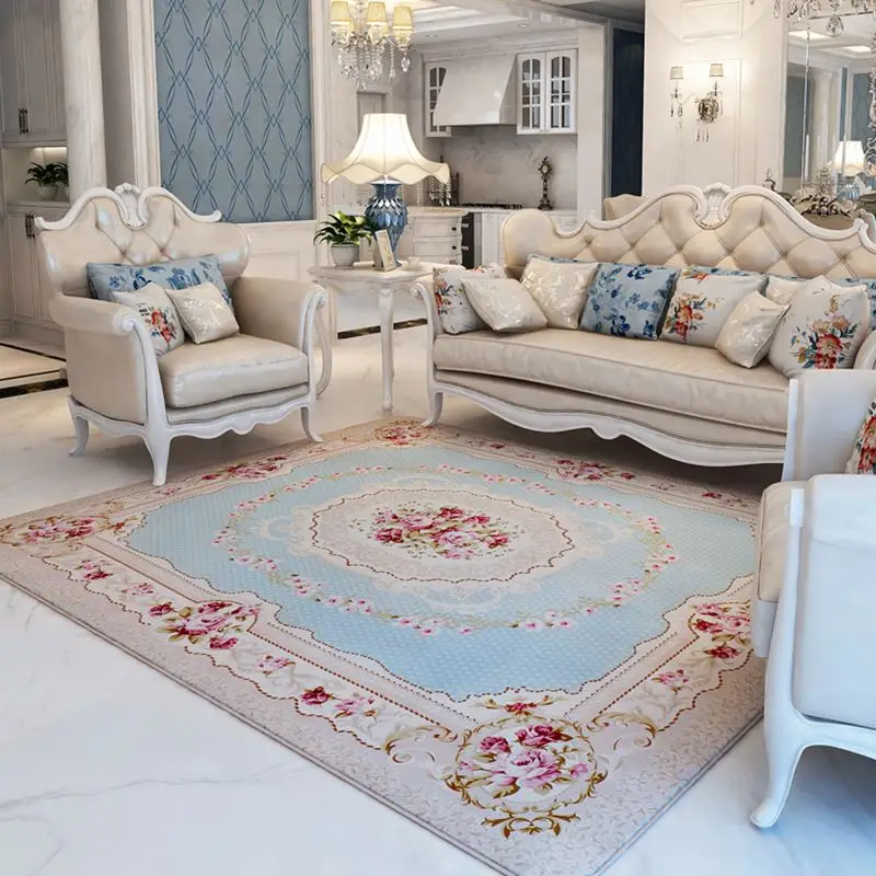 130X190 см пасторальные ковры для гостиной, современные прикроватные Коврики для спальни и дивана, журнальный столик, коврик для дома - Цвет: Light Blue