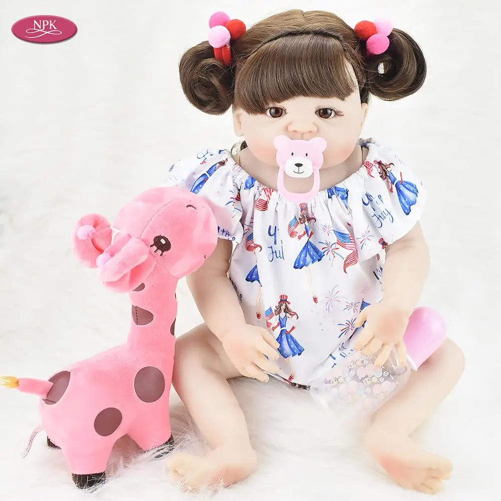 

NPK Full Body Silicone Reborn Girl Baby Dolls Bathe Toys For Girls 55CM Lifelike Princess Toddler Doll Vinyl Realista Menina