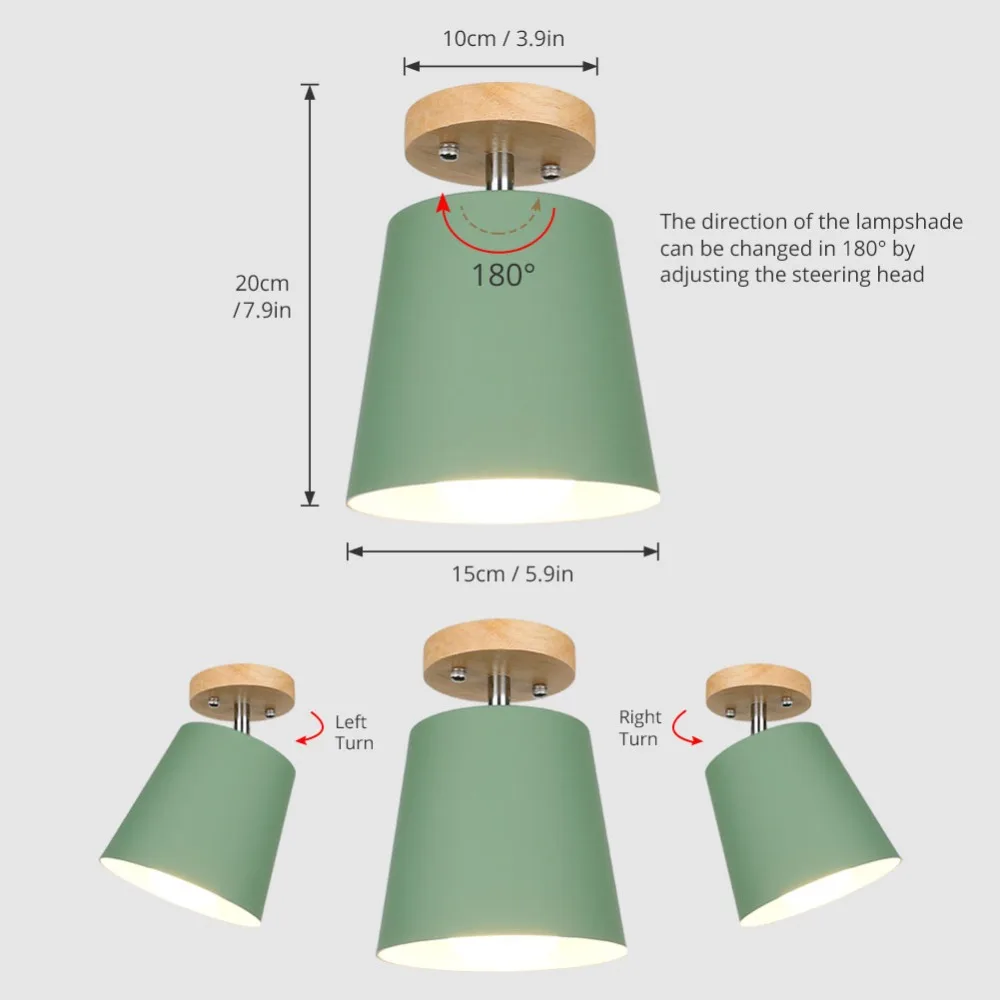  LED Ceiling Light Iron Wood ceiling lamps Nordic Modern Ceiling Lamp for Living Room Bedroom Decora - 32951884811