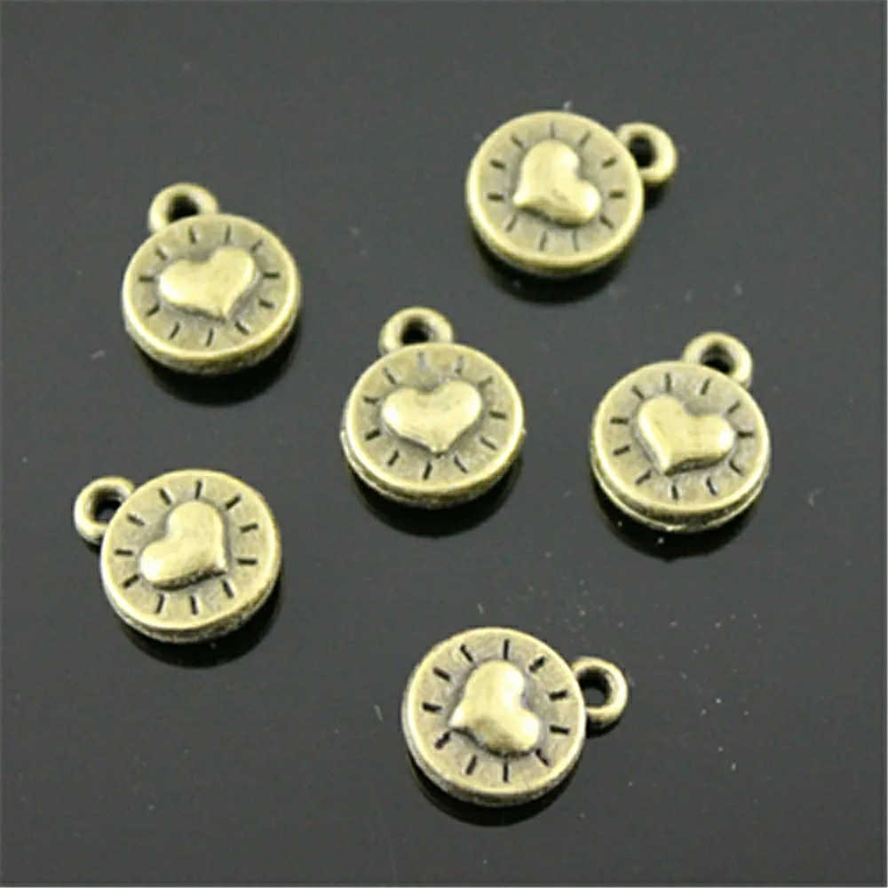 30pcs Charm Small Heart Vintage Tiny Heart Charms Pendant For Jewelry