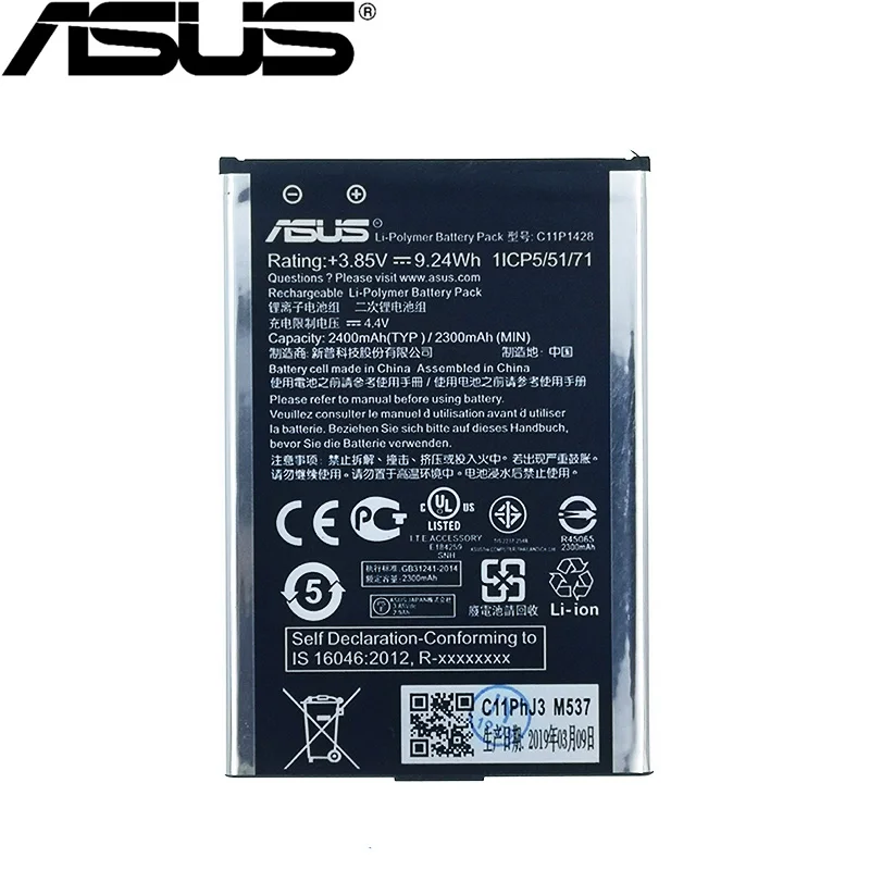

ASUS 100% Original C11P1428 2400mAh For ASUS ZenFone2 Laser 5" ZE500KL ZE500KG Z00ED NEW High quality battery+Tracking number