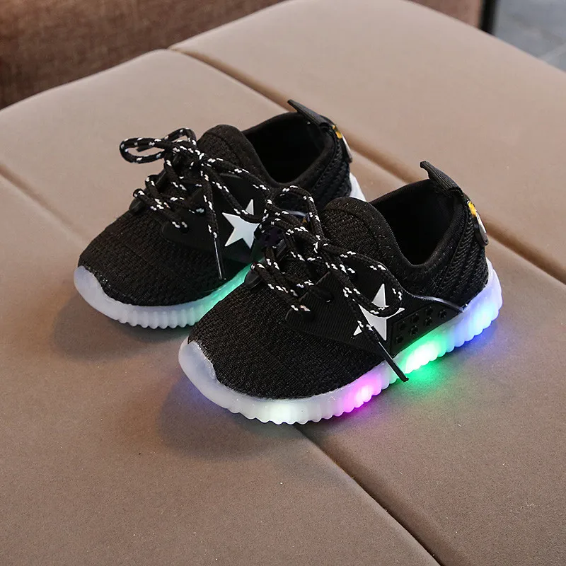 Led Shoes Kids Mesh Breathable Sneakers For Children 2019 Spring New Kids Shoes Girls Luminous Sneakers Children