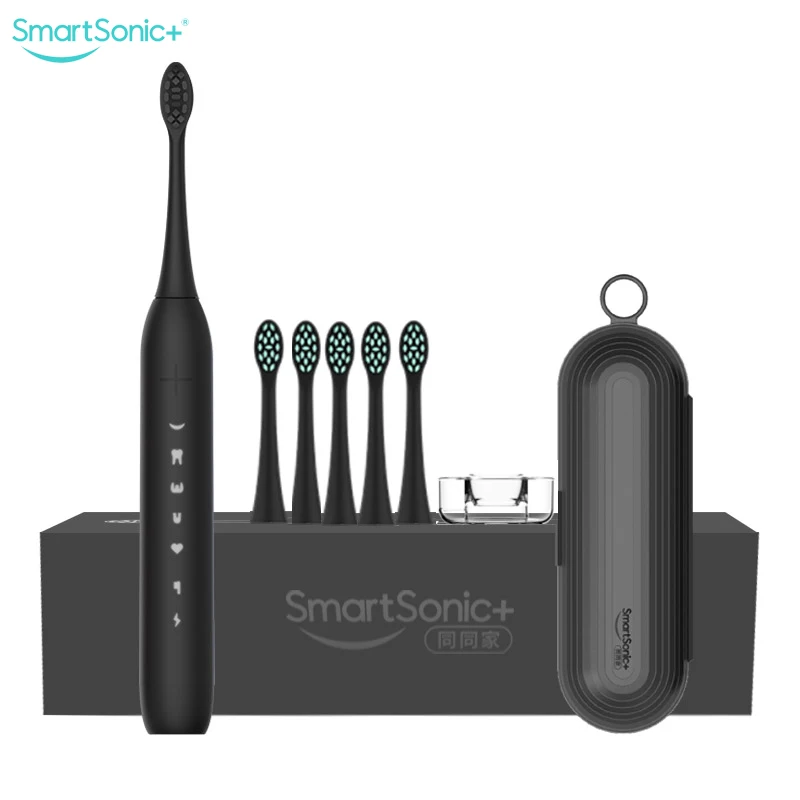 

SmartSonic+ Electric Toothbrush,Travel Box,Wireless Rechargable,5 Optional Modes,6 Replacements,Auto Timer, UltraSonic,DuPont