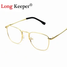 Для мужчин женщина очки Для Мужчин's оправы прозрачные линзы Eyeware квадратный чёрный; коричневый цвет серебристый, Золотой очки кадр P023