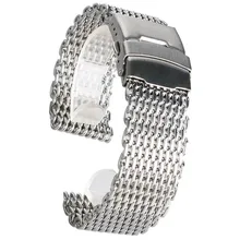 18 мм, 20 мм, 22 мм, 24 мм, ремешок для часов, серебряная сеть, нержавеющая сталь, наручные часы, ремешок, модный браслет, Замена+ 2 пружинных ремешка