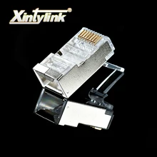 xintylink 50pcs rj45 connector cat6 shielded network connectors rj45 plug 8p8c terminals for stp ethernet Cable switches modem