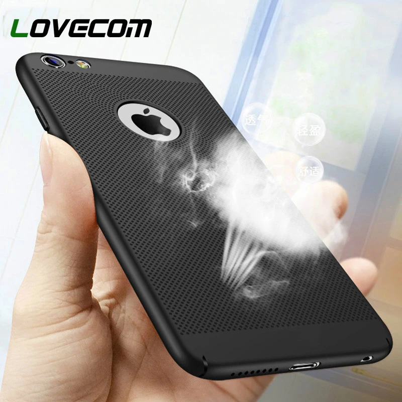 

LOVECOM Ultra thin Heat Dissipation Cases For iPhone X XS Max XR 6 6S 7 8 Plus Hot Full Body Hard PC Phone Back Cover Coque