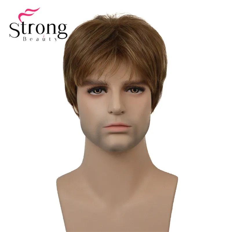 StrongBeauty Блондинки Короткие, полный синтетический парик для Для мужчин мужской Fleeciness волос реалистичные парики выбор цвета
