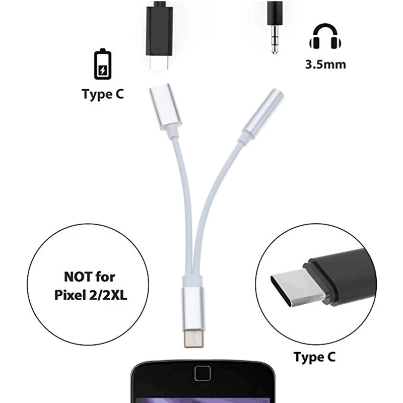 Переходник с USB Type C на 3 5 мм AUX для наушников аудиосплиттер преобразователь Кабель
