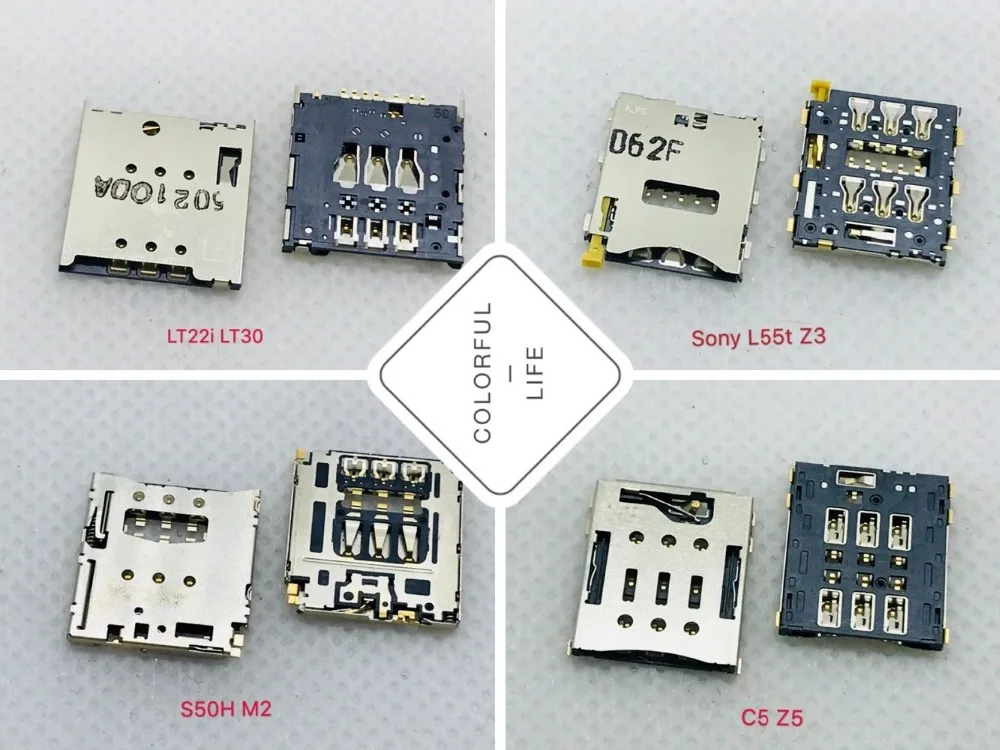 LT22I L55T S50H M2 C5 Z5 держатель адаптера гнезда SIM-карты 7 контактов слот лоток