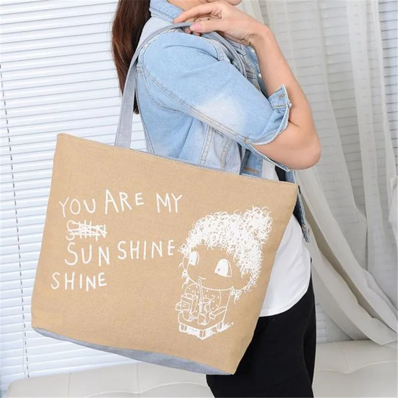 

Fashion Cute Printing Women Canvas Bags Shoulder Bag Casual Handbag for women 2018 fashion casual shoulder bags 0814