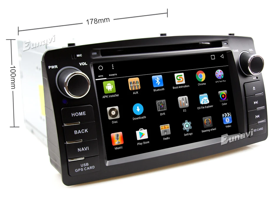 Flash Deal Eunavi 2 Din Car DVD For Toyota Corolla E120 BYD F3 Android 8.1 Quad core RAM 2G 2Din Car DVD stereo GPS with touch screen WIFI 3