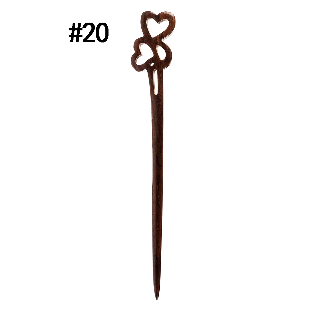 Модная ручная палочка для волос деревянная резная шпилька аксессуары для волос женские стильные Инструменты для укладки волос в стиле ретро - Цвет: 20