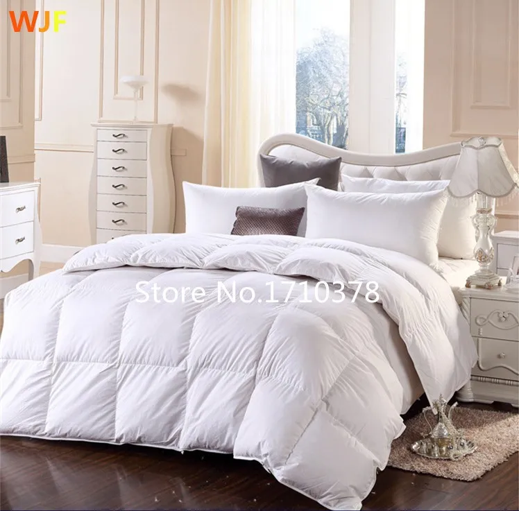 95 Goose White Pink Beige Feather Down Comforter Quilt Blanket