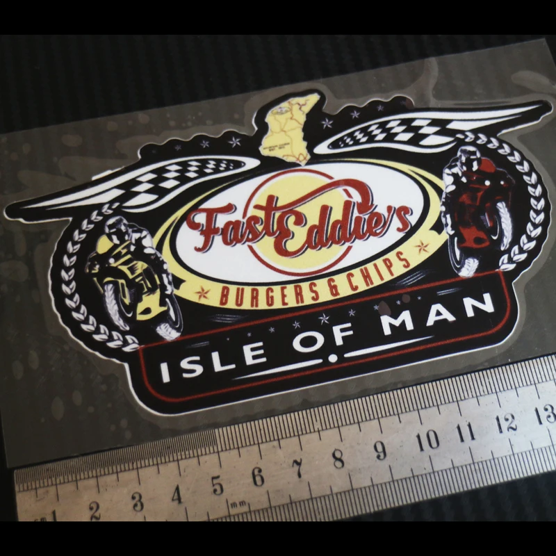

1PCS moto car Styling Decals For TT Isle of Man fast eddies Reflective sticker