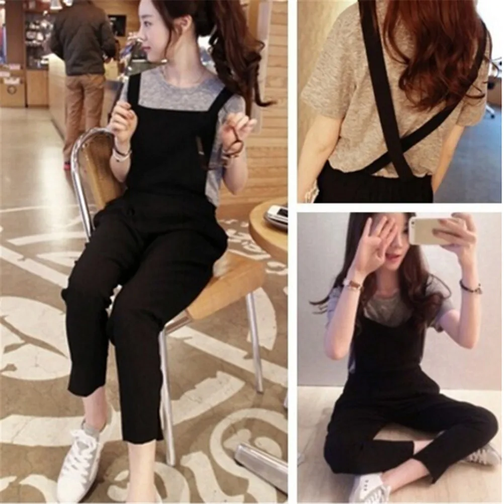 

2018 New Cotton Jumpsuit Strap Harem Trousers Overalls Overalls Loose Harem Pants Trousers Womens Casual Loose Linen Pants