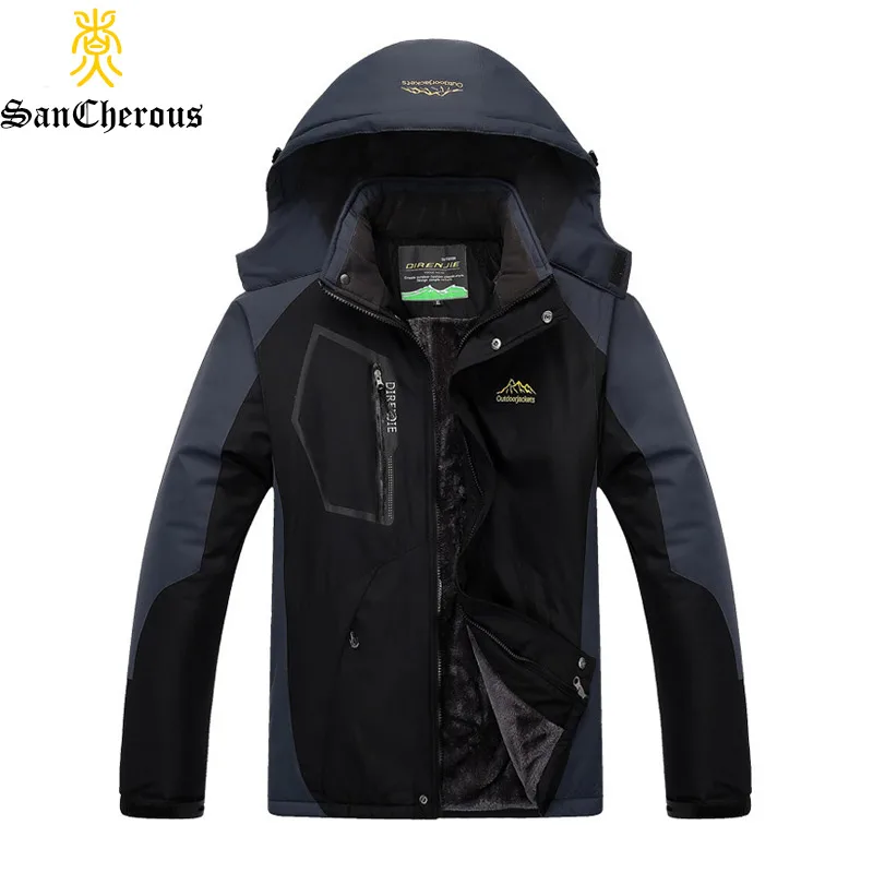 

2019 Plus Size 8XL New Men's Outwear Jacket Casual Detachable Hood Thicken Winter Jacket Winter Coat