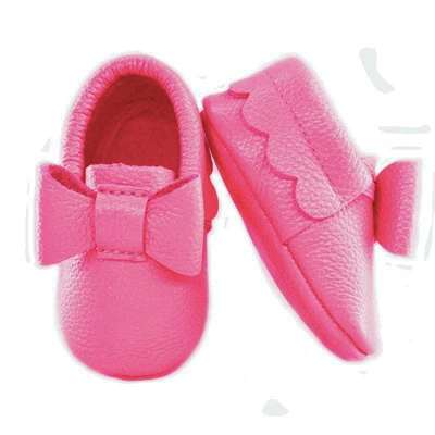 Новинка года; детские мокасины с цветочным рисунком для новорожденных; Moccs; детская обувь; мягкая обувь из натуральной кожи с бахромой для маленьких детей; обувь для малышей - Цвет: hot pink