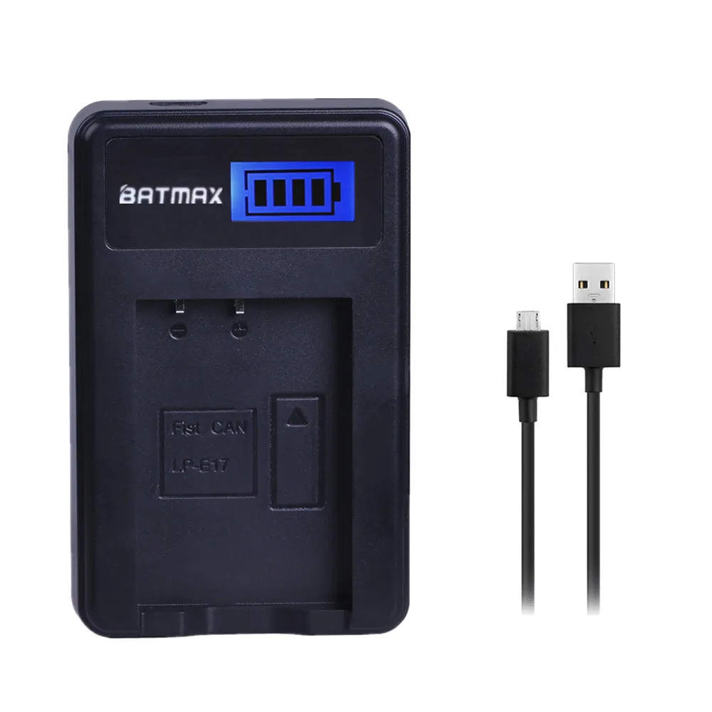 

Batmax 1pc LP-E17 LPE17 LP E17 LCD Display USB Charger for Canon EOS T6i 750D T6s 760D 800D M3 M5 8000D Kissx8i Cameras
