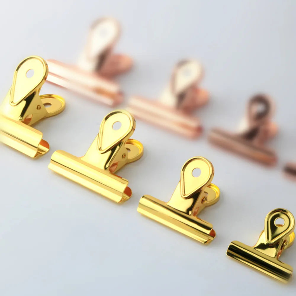Gold Raindrops Bulldog Clips