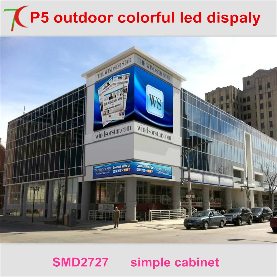 

LED expert:P5 outdoor video wall for advertising,simple cabinet installed by steel structure