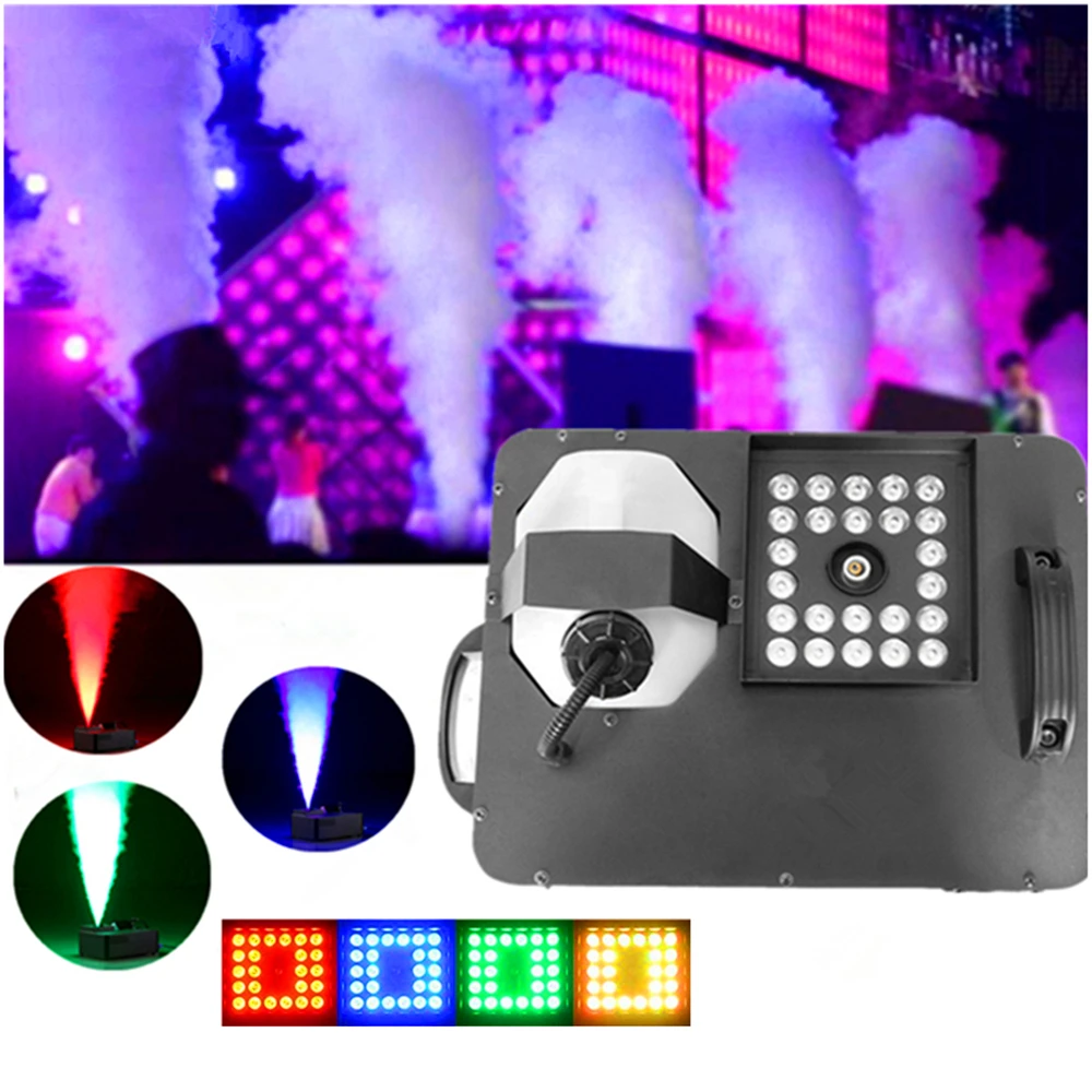 

Wireless Remote DMX512 Control 1500W Smoke Machine With 24*9W RGB LED Lights /Professional Vertical Fog Machine/LED Stage Fogger