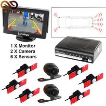 Car Parking Sensors 13mm Flat Sensors Reverse Backup Radar Reverse Backup CCD Car Front / Rear View Camera With 4.3″ Car Monitor