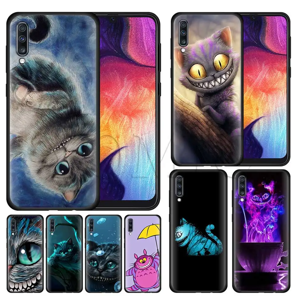 

Cheshire Cat Totoro Silicone Soft Case for Samsung Galaxy A50 A40 A70 A30 A20 A80 A6 A7 A8 Plus A9 2018 Black Case Coque