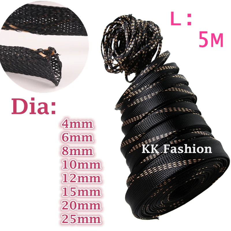 5M4/6/8/10/12/15/20/25mm PET Braided Expandable Wire Gland Sleeve Cable protection High Density Sheathing Insulation sleeves 5M4/6/8/10/12/15/20/25mm PET Braided Expandable Wire Gland Sleeve Cable protection High Density Sheathing Insulation sleeves