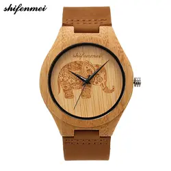 Shifenmei деревянные кварцевые мужские и женские часы повседневные деревянные цвета кожаный ремешок часы деревянные наручные часы Relogio Masculino 2142