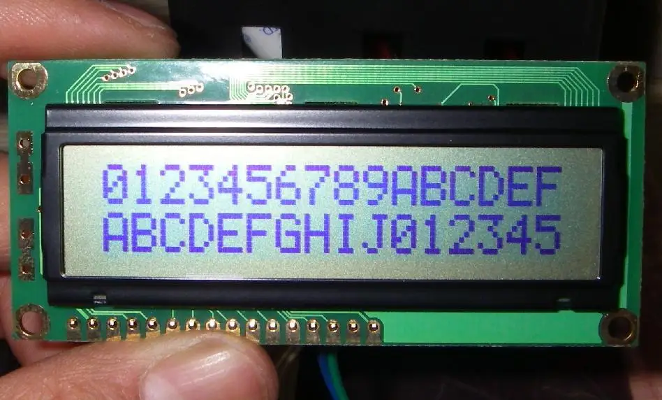 

162 1602 16x2 LCD screen No backlight Character LCD module Position of the connection interface at the bottom of the screen