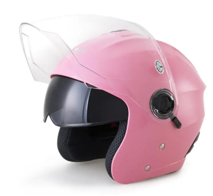 Электрический мотоциклетный шлем четыре сезона внедорожный ветрозащитный двойной объектив половина шлем мотоциклетный всадник оснащен мужской - Цвет: 5
