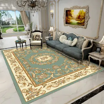 

European Luxury Retro Jacquard Carpet Large Non-slip Waterproof Comfortable Rugs Outdoor Prayer Parlor Home Floor Mat Footcloth
