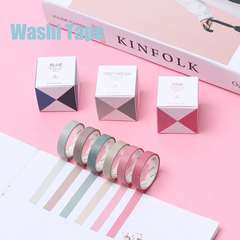 4 шт./кор. 0,9 см* 3 м простые однотонные Цвет Сделай Сам лента Washi телефонная книга украшения Скрапбукинг изоляционная лента клейкая лента Этикетка Стикеры