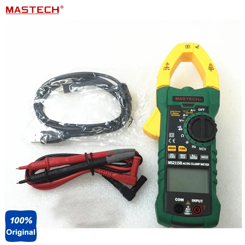 

MASTECH MS2115B 6000 Counts Digital AC/DC Clamp Meter with NCV True RMS AC/DC Voltage Current Tester Detector