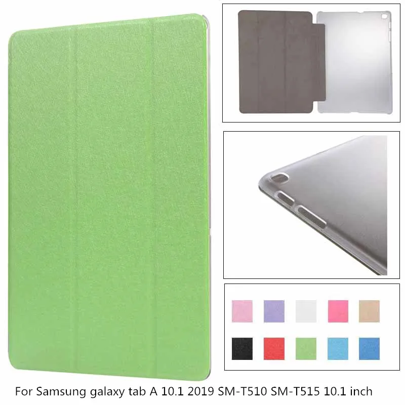 10 цветов легкий вес ультра тонкий кожаный чехол для Samsung galaxy tab A 1 2019 SM T510 T515