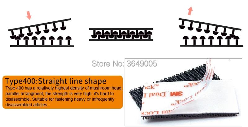 1 дюйм Ширина 3 м двойной замок фиксируемый крепеж SJ3550 черный гриб крепеж клейкая лента Тип 250