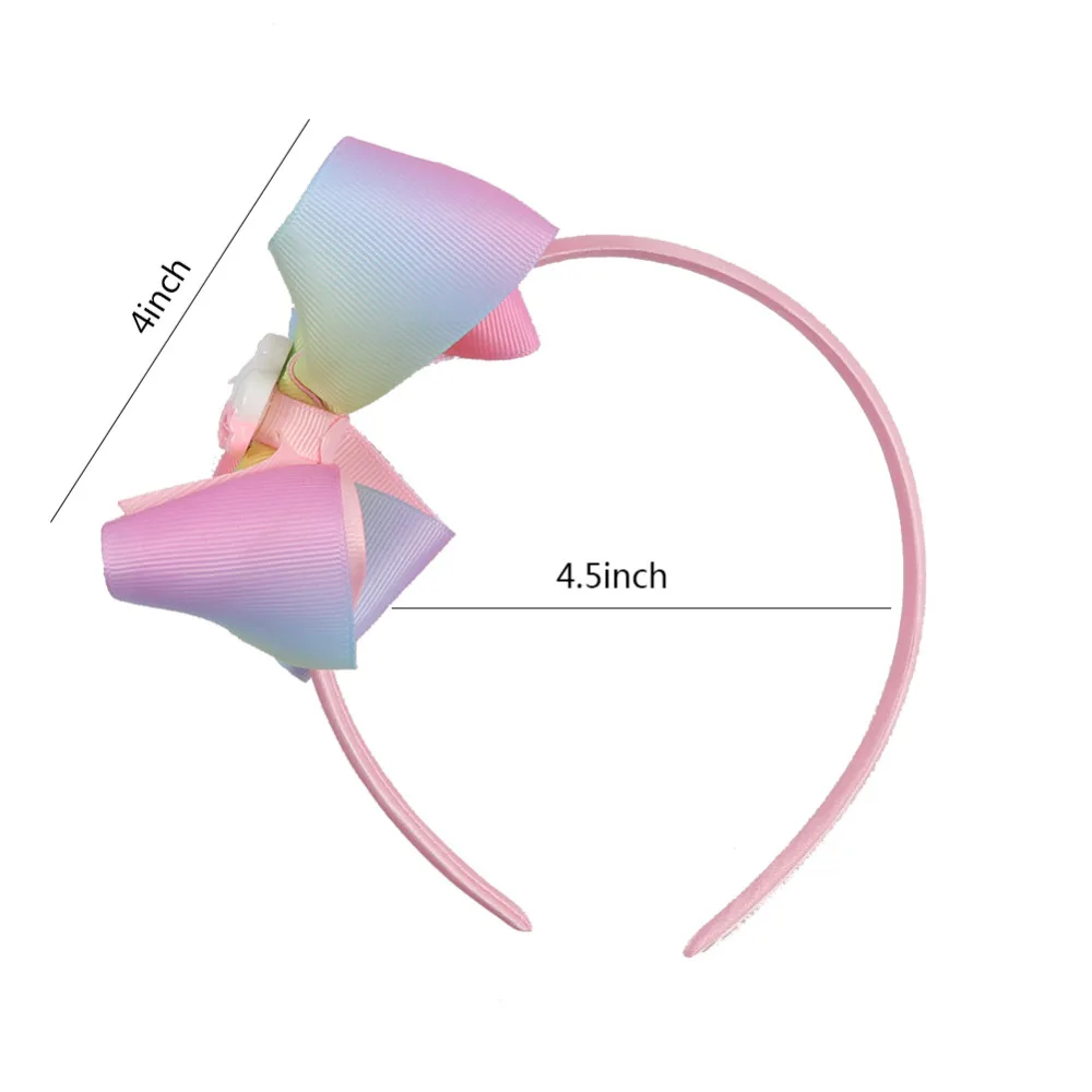7 шт./лот 4 дюймовый мультяжный с лентой Радуга повязки на голову для малышей корсажная лента бутик ручной работы повязки на голову, повязки для волос, для девочек Аксессуары