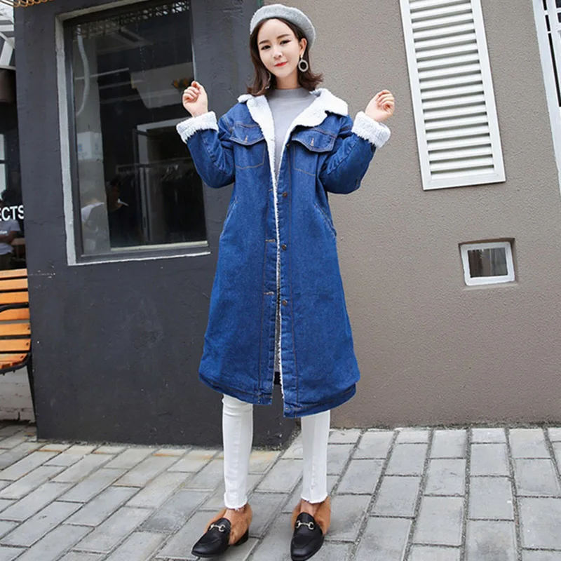 Manteau Filles Profond Outwear Base Ciel Femelle Veste Lumière Denim Femmes Doublure 2018 Automne Chaud Printemps Bleu Lâche Laine bleu pu Manteaux De Jeans qBxnS6g