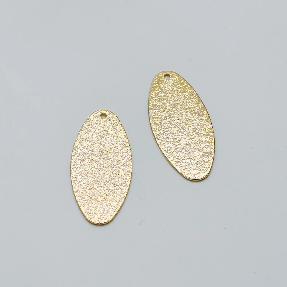 

10pcs Gold Stardust Oval Disc Pendants 31mm, Gold plated Brass Geometric Disk Charms (GB-484)