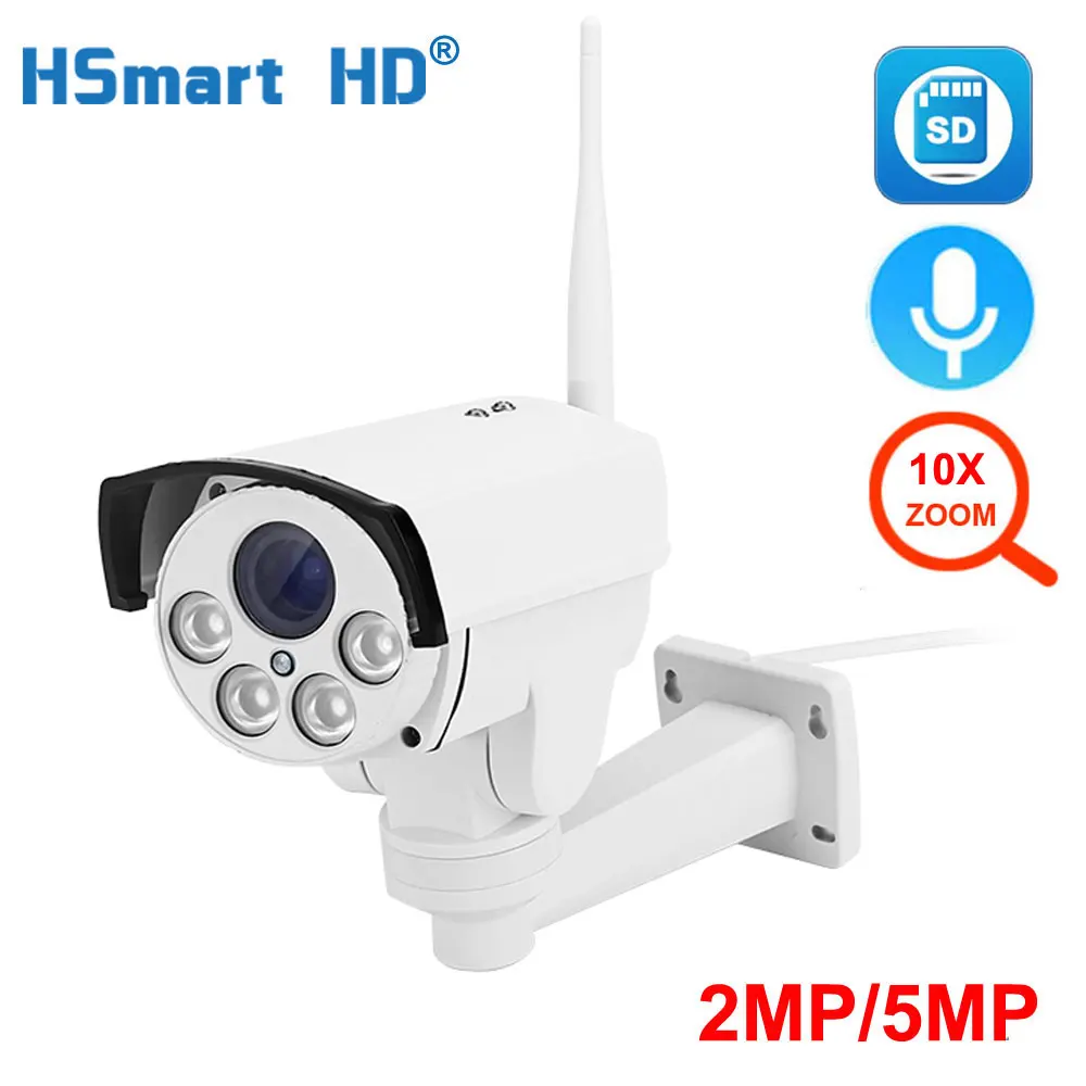 

Super HD 5MP Wifi Street IP Camera PTZ Bullet Outdoor 5X 10X Optical Zoom 1080p Wireless IR Night Onvif 128G Card Audio CCTV Cam