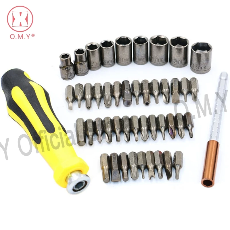 

OMY 47Pcs Multi-functional Ratchet Wrench Bit 1/4"Screw Driver Socket Set Adjustable Screwdriver Kit Repair Hand Tool Set