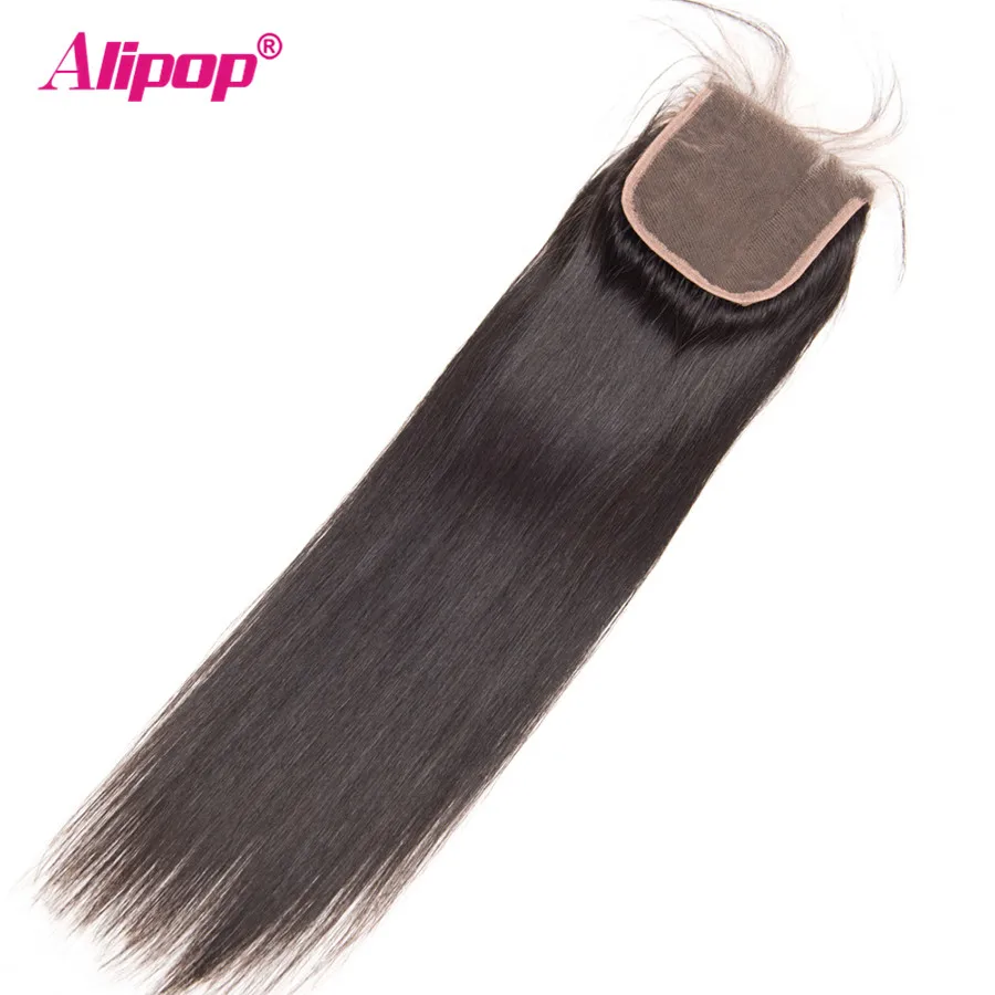 Indian Straight Hair Bundles 3 Bundles With Closure Human Hair Bundles With Closure Alipop 4x4 Top Lace Closure Remy (8)