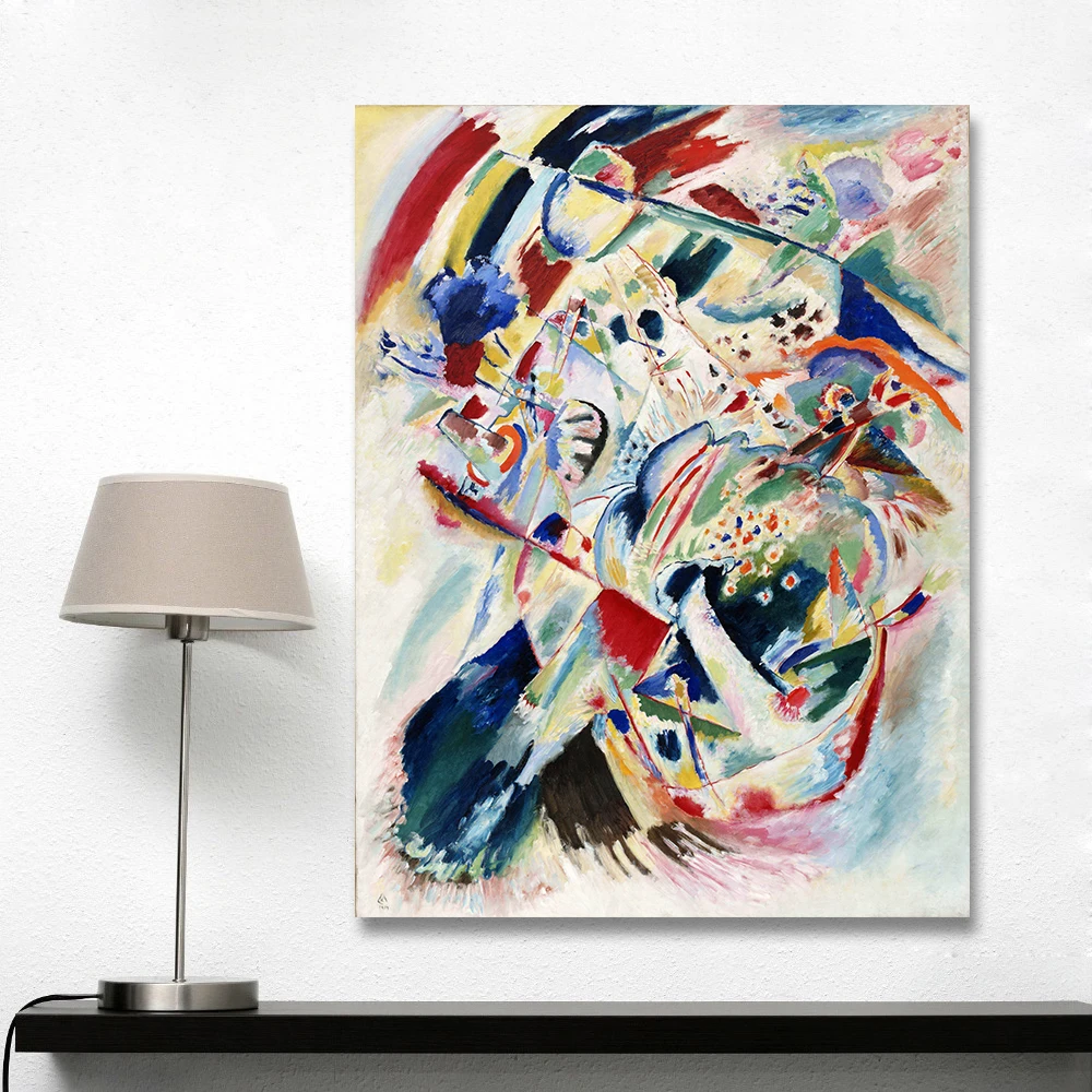 Handmade Wassily Kandinsky Geometric Abstract Painting Wall Art Paintings For Living Room Home