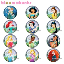 Мультфильм Принцесса Девушки круглый стеклянный кабошон demo плоская задняя делая Результаты 12 мм/18 мм/20 мм/25 мм TL1179