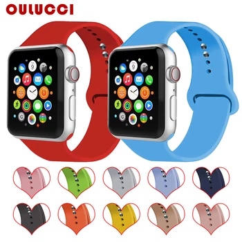 

Oulucci silicone band for apple watch band 42 mm/38mm replacement sport strap wristband for series 4/3/2/1 apple watch strap