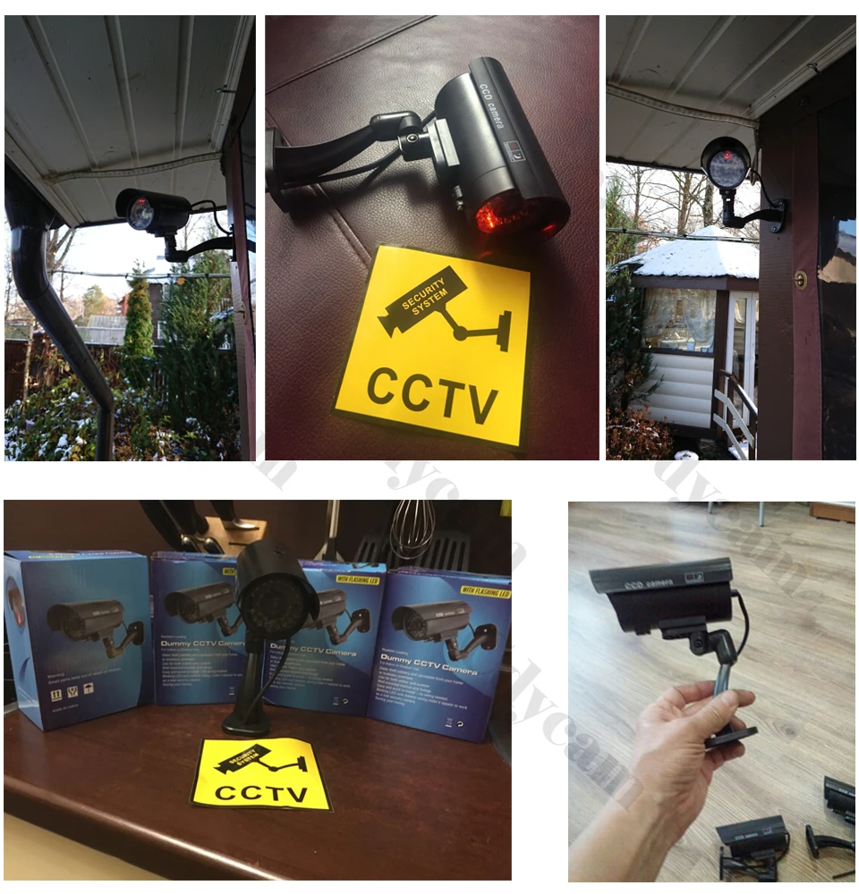 3 шт.(1 сумка) Водонепроницаемый Манекен CCTV камера с мигающий светодиодный светильник для наружного или внутреннего Реалистичного вида поддельные камеры для безопасности