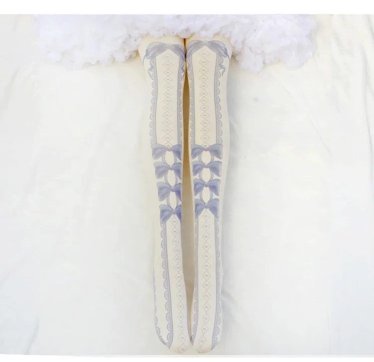 

New Cute bow print Long bronzing Velvet Spring and autumn Cosplay Lolita tight Stockings for Gift