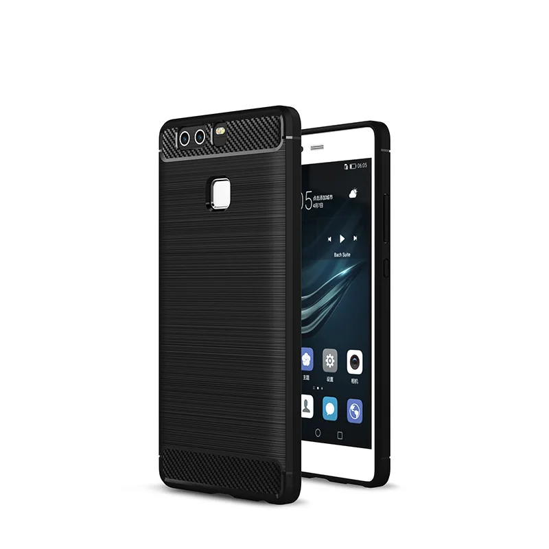 carbon fiber brushed silicone case huawei P9,P9 Plus (8)